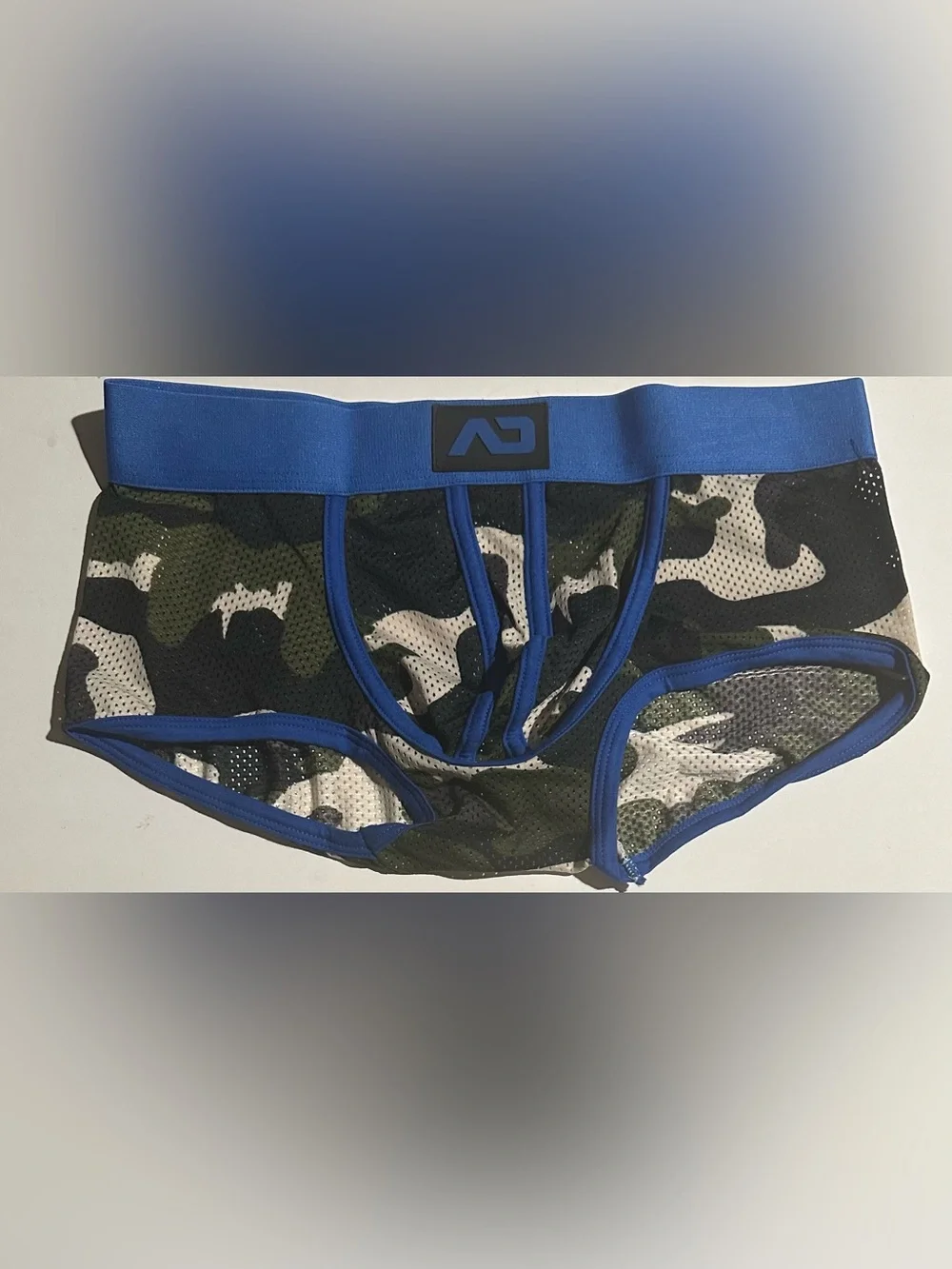 ADDICTED Brief or Boxer Underwear Mens Camo Mesh Super Sexy Size M, NEW